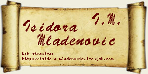 Isidora Mladenović vizit kartica